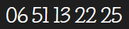 Numéro de tel